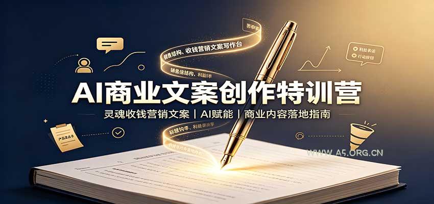 AI商业文案创作特训营：灵魂收钱营销文案，AI赋能，商业内容落地指南 - 小红泡