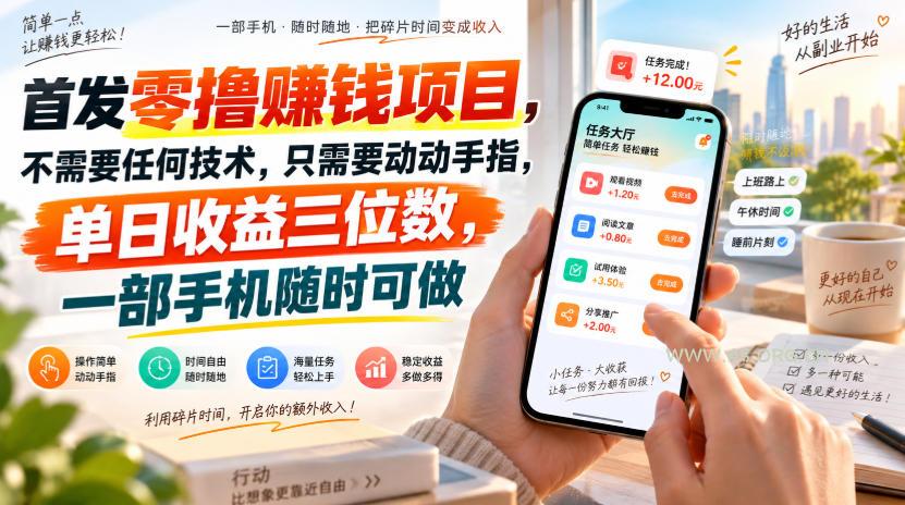 首发零撸賺钱项目,不需要任何技术,只需要动动手指,单日收益三位数,一部手机随时可做【揭秘】 - 小红泡 首发零撸賺钱项目,不需要任何技术,只需要动动手指,单日收益三位数,一部手机随时可做【揭秘】