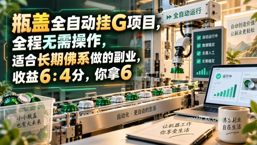 瓶盖全自动挂G项目,全程无需操作,适合长期佛系做的副业,收益6:4分,你拿6【揭秘】 - 小红泡 瓶盖全自动挂G项目,全程无需操作,适合长期佛系做的副业,收益6:4分,你拿6【揭秘】
