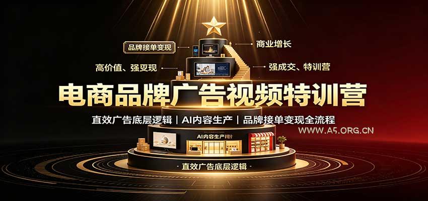 电商品牌广告视频特训：直效广告底层逻辑，AI内容生产，品牌接单变现全流程 - 小红泡