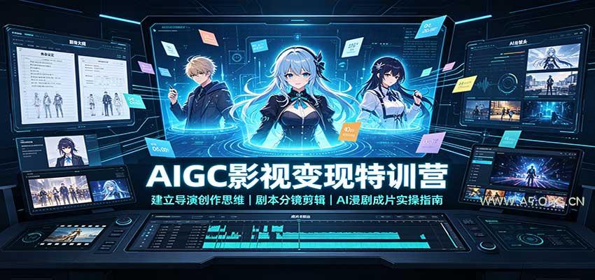 AIGC影视变现特训营：建立导演创作思维，剧本分镜剪辑，AI漫剧成片实操指南 - 小红泡