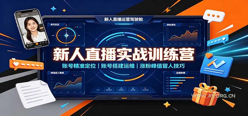 新人直播实战训练营：账号精准定位，账号搭建运维，涨粉峰值留人技巧 - 小红泡