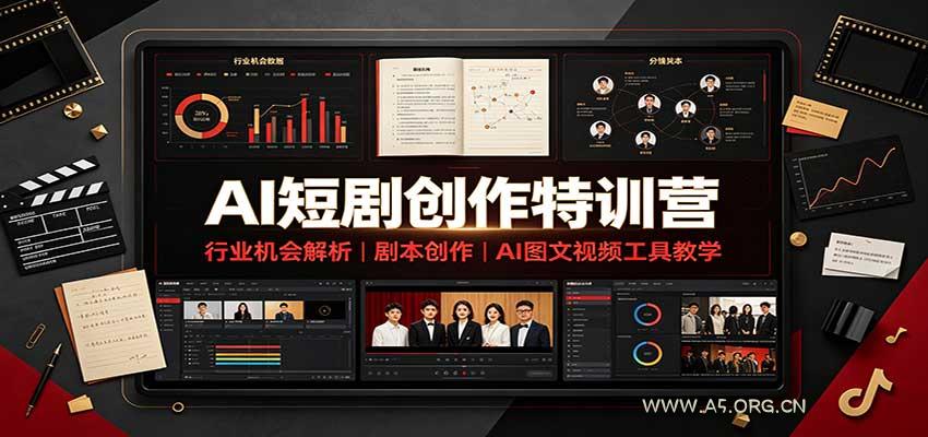 AI短剧创作特训营：行业机会解析，剧本创作，AI图文视频工具教学(文字版) - 小红泡