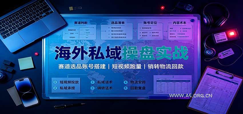 海外私域操盘实战：赛道选品账号搭建，短视频跑量，销转物流回款 - 小红泡