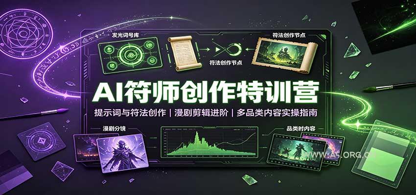 AI符师创作特训营：提示词与符法创作，漫剧剪辑进阶，多品类内容实操指南 - 小红泡