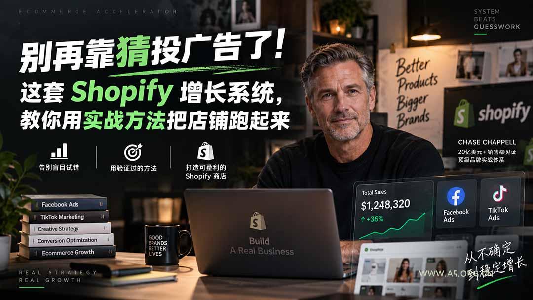 别再靠猜投广告了！这套 Shopify 增长系统，教你用实战方法把店铺跑起来【原创双语字幕】 - 小红泡