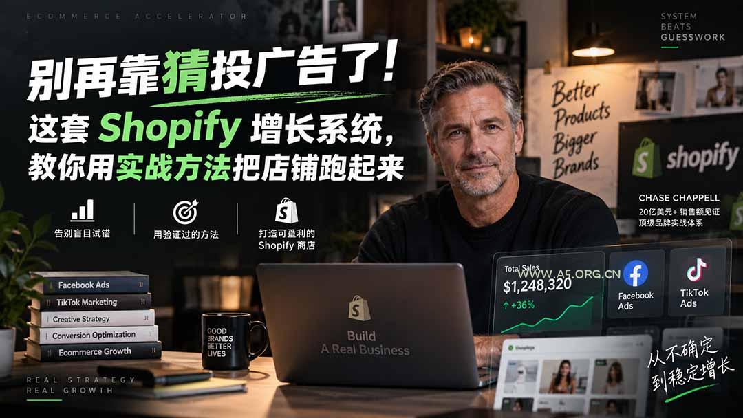 别再靠猜投广告了！这套 Shopify 增长系统，教你用实战方法把店铺跑起来【原创双语字幕】 - 小红泡