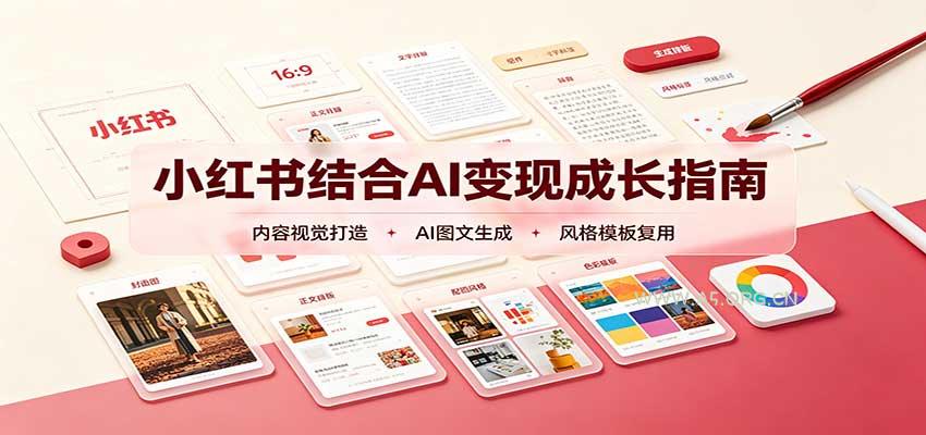 小红书结合AI变现成长指南：账号精准定位，内容视觉打造，搭建可复制流量获客体系 - 小红泡