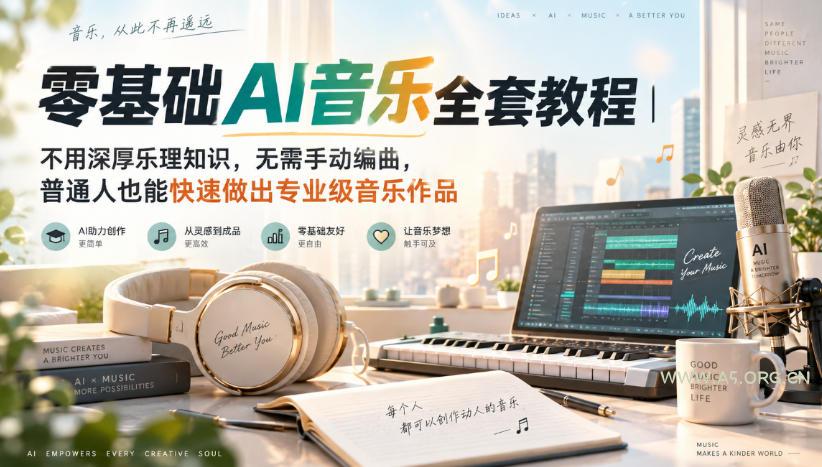 零基础AI音乐全套教程|不用深厚乐理知识,无需手动编曲,普通人也能快速做出专业级音乐作品 - 小红泡 零基础AI音乐全套教程|不用深厚乐理知识,无需手动编曲,普通人也能快速做出专业级音乐作品