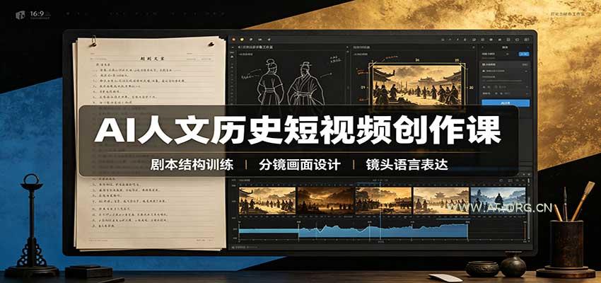 AI人文历史短视频创作课：赛道对标、剧本分镜制图，掌握视频完整产出流程 - 小红泡