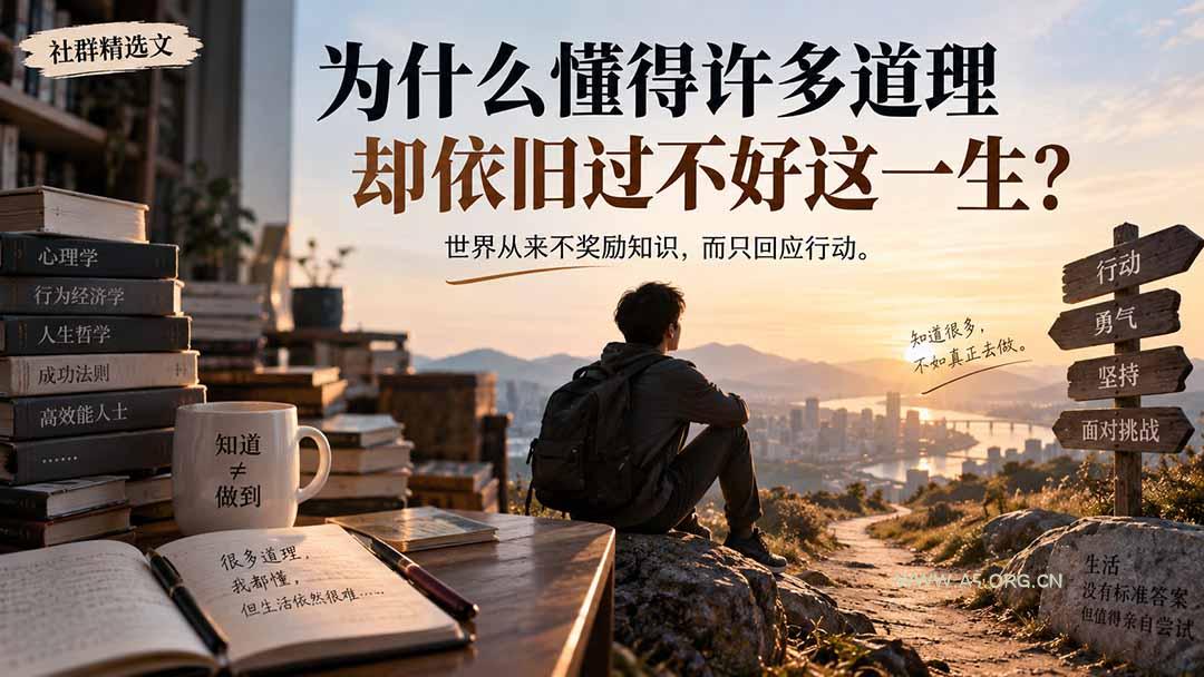 社群精选文:为什么懂得许多道理却依旧过不好这一生? - 小红泡 社群精选文:为什么懂得许多道理却依旧过不好这一生? - 小红泡