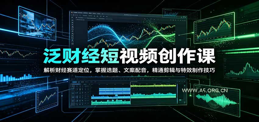 泛财经短视频创作课：解析财经赛道定位，掌握选题、文案配音，精通剪辑与特效制作技巧 - 小红泡