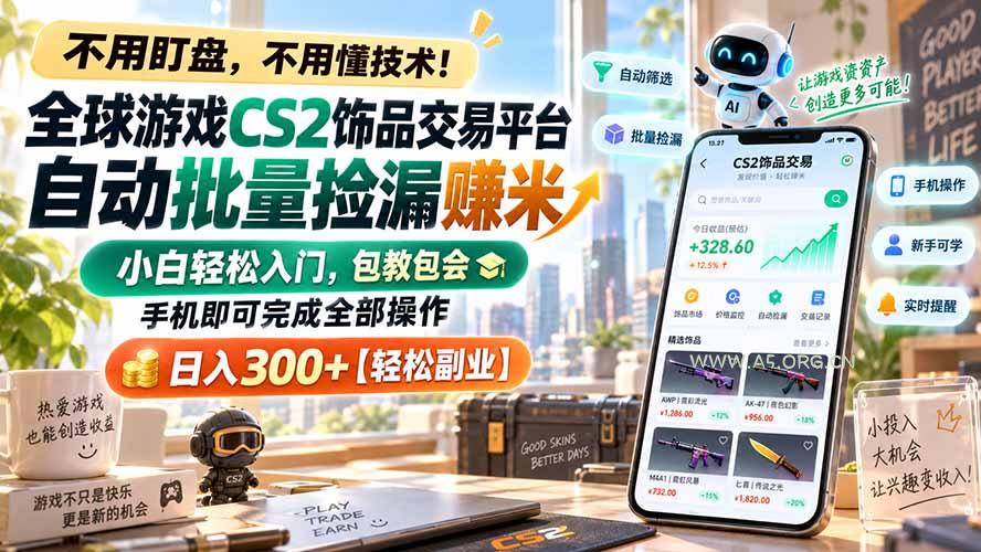 全球游戏CS2饰品交易平台自动批量捡漏赚米,小白轻松入门,包教包会,手机即可完成全部操作,日入300+【轻松副业】 - 小红泡 全球游戏CS2饰品交易平台自动批量捡漏赚米,小白轻松入门,包教包会,手机即可完成全部操作,日入300+【轻松副业】 - 小红泡