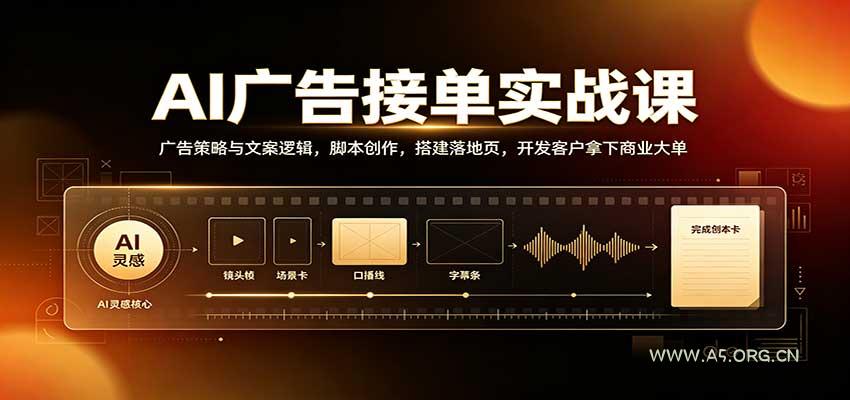AI广告接单实战：广告策略与文案逻辑，脚本创作，搭建落地页，开发客户拿下商业大单 - 小红泡