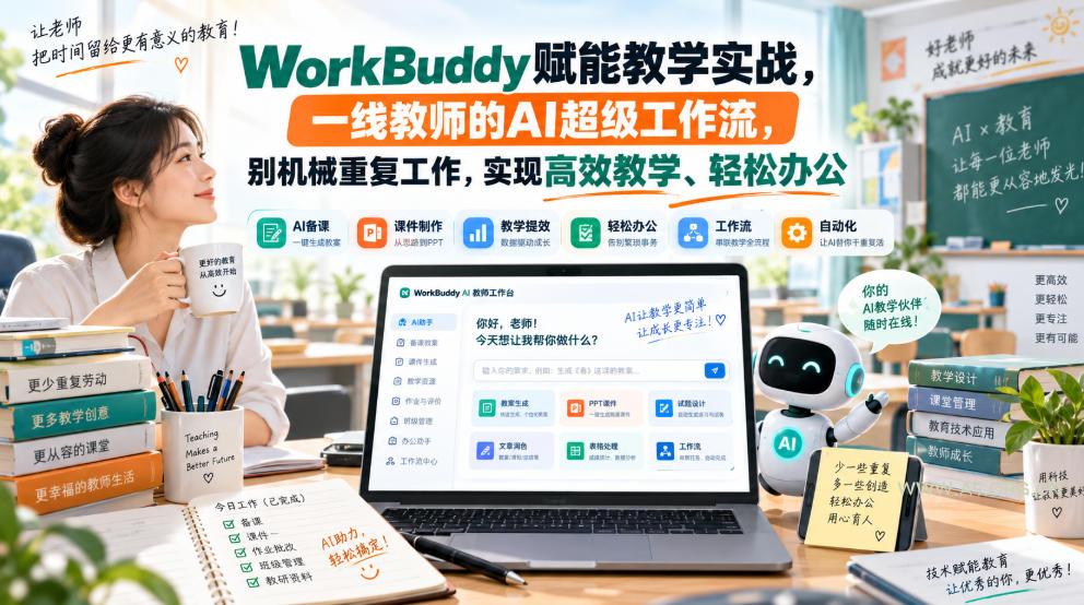 WorkBuddy赋能教学实战,一线教师的AI超级工作流,别机械重复工作,实现高效教学、轻松办公 - 小红泡 WorkBuddy赋能教学实战,一线教师的AI超级工作流,别机械重复工作,实现高效教学、轻松办公