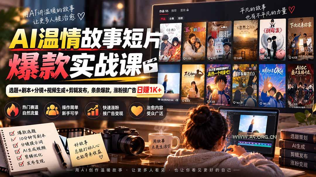 AI温情故事短片爆款实战课-更新|选题+剧本+分镜+视频生成+剪辑发布,条条爆款,涨粉接广告日赚1K+ - 小红泡 AI温情故事短片爆款实战课-更新|选题+剧本+分镜+视频生成+剪辑发布,条条爆款,涨粉接广告日赚1K+ - 小红泡