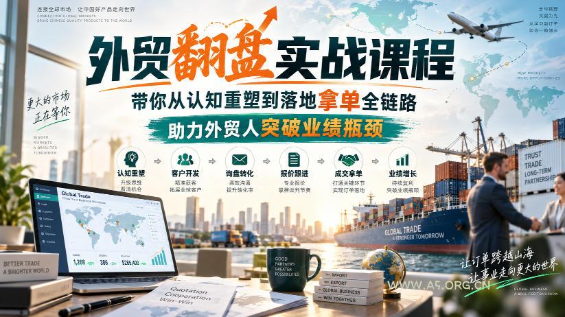 外贸翻盘实战课程,带你从认知重塑到落地拿单全链路,助力外贸人突破业绩瓶颈 - 小红泡 外贸翻盘实战课程,带你从认知重塑到落地拿单全链路,助力外贸人突破业绩瓶颈