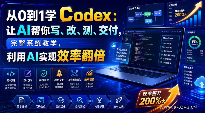 从0到1学Codex:让AI帮你写、改、测、交付,完整系统教学,利用AI实现效率翻倍(更新0918) - 小红泡 从0到1学Codex:让AI帮你写、改、测、交付,完整系统教学,利用AI实现效率翻倍(更新0918)