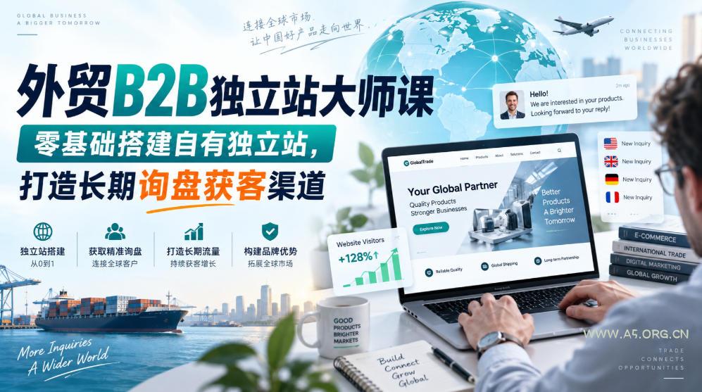 外贸B2B独立站大师课,零基础搭建自有独立站,打造长期询盘获客渠道 - 小红泡 外贸B2B独立站大师课,零基础搭建自有独立站,打造长期询盘获客渠道