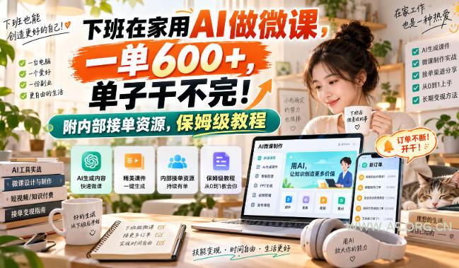 下班在家用AI做微课,一单600+,单子干不完!附内部接单资源,保姆级教程【揭秘】 - 小红泡 下班在家用AI做微课,一单600+,单子干不完!附内部接单资源,保姆级教程【揭秘】