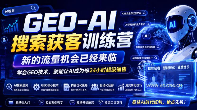GEO-AI搜索获客训练营,新的流量机会已经来临,学会GEO技术,就能让AI成为你24小时超级销售(更新0919) - 小红泡 GEO-AI搜索获客训练营,新的流量机会已经来临,学会GEO技术,就能让AI成为你24小时超级销售(更新0919)
