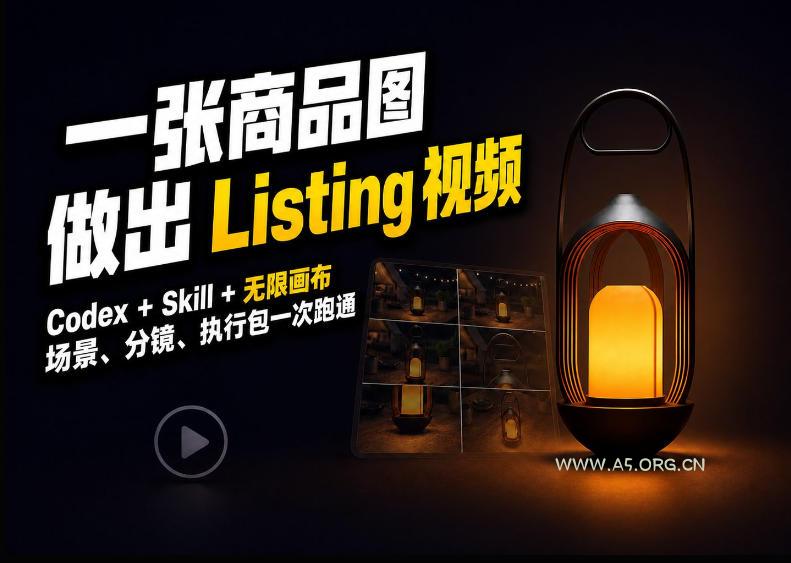 Codex+无限画布,把一张商品图变成可执行的Amazon Listing视频 - 小红泡 Codex+无限画布,把一张商品图变成可执行的Amazon Listing视频