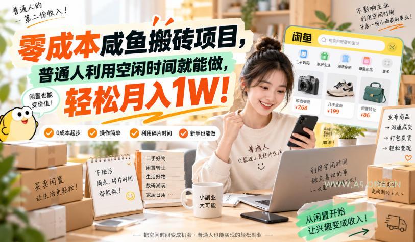零成本咸鱼搬砖项目,普通人利用空闲时间就能做,轻松月入1W!【揭秘】 - 小红泡 零成本咸鱼搬砖项目,普通人利用空闲时间就能做,轻松月入1W!【揭秘】
