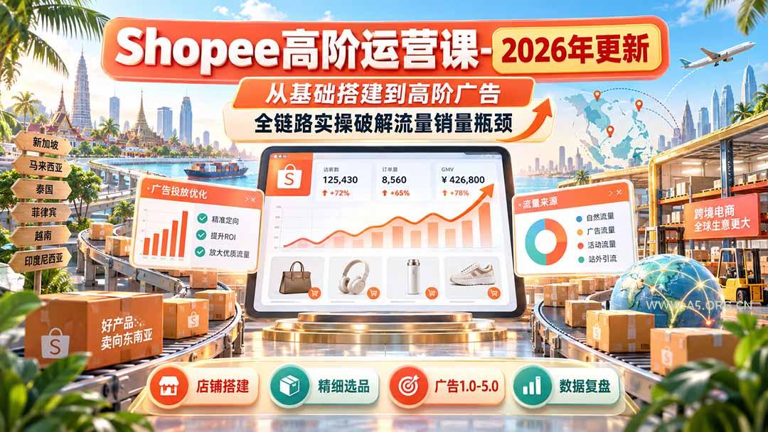 Shopee高阶运营课-更新9月,从基础搭建到高阶广告,全链路实操破解流量销量瓶颈 - 小红泡 Shopee高阶运营课-更新9月,从基础搭建到高阶广告,全链路实操破解流量销量瓶颈 - 小红泡