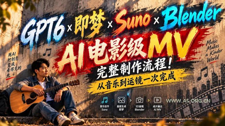 GPT6×即梦×Suno×Blender|AI电影级MV完整制作流程!从音乐到运镜一次完成! - 小红泡 GPT6×即梦×Suno×Blender|AI电影级MV完整制作流程!从音乐到运镜一次完成!