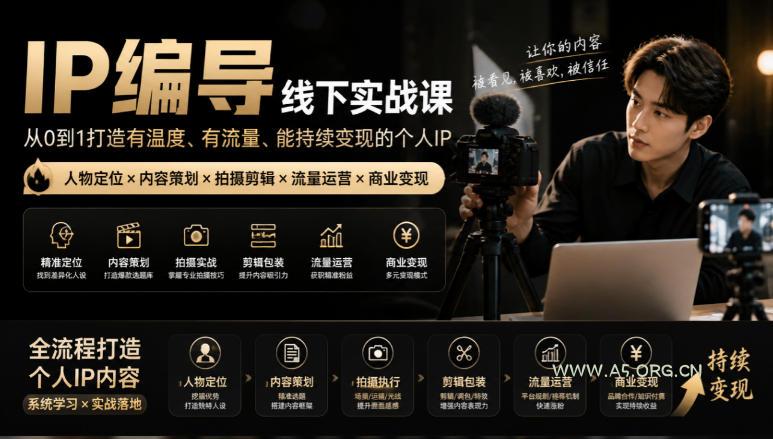 【无水印】IP编导线下实战课,从人物定位到短视频拍摄剪辑,全流程打造有温度、有流量、能持续变现的个人IP内容 - 小红泡 【无水印】IP编导线下实战课,从人物定位到短视频拍摄剪辑,全流程打造有温度、有流量、能持续变现的个人IP内容