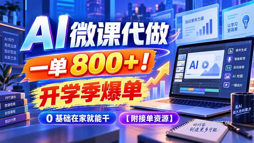 AI 微课代做,一单 800+!开学季爆单,0 基础在家就能干【附接单资源】 - 小红泡 AI 微课代做,一单 800+!开学季爆单,0 基础在家就能干【附接单资源】 - 小红泡