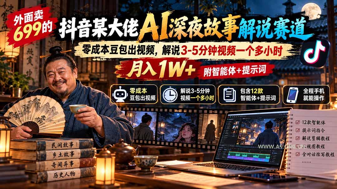 外面卖699的抖音某大佬AI深夜故事解说赛道:零成本豆包出视频,解说3-5分钟视频一个多小时,月入1W+附智能体+提示词 - 小红泡 外面卖699的抖音某大佬AI深夜故事解说赛道:零成本豆包出视频,解说3-5分钟视频一个多小时,月入1W+附智能体+提示词 - 小红泡