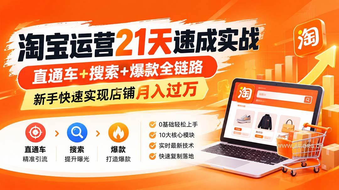 【无水印】淘宝运营 21天 速成实战(更新9月 - 小红泡 【无水印】淘宝运营 21天 速成实战(更新9月 - 小红泡