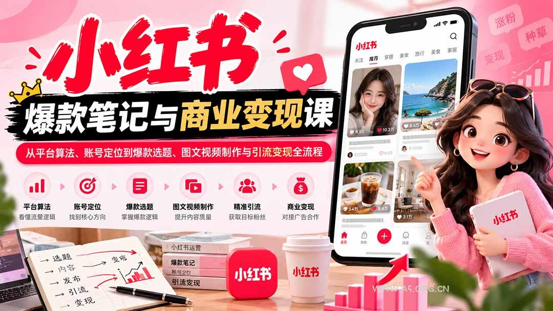 2026小红书爆款笔记与商业变现课:从平台算法、账号定位到爆款选题、图文视频制作与引流变现全流程 - 小红泡 2026小红书爆款笔记与商业变现课:从平台算法、账号定位到爆款选题、图文视频制作与引流变现全流程 - 小红泡