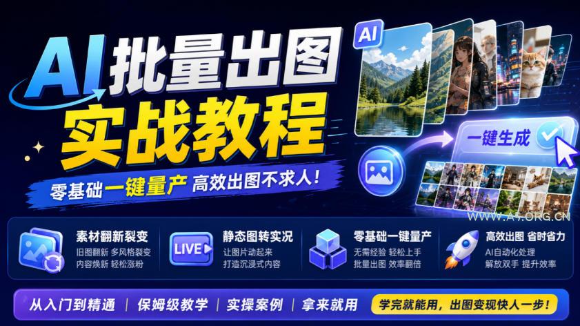 AI批量出图实战教程,素材翻新裂变,静态图转实况,零基础一键量产 - 小红泡 AI批量出图实战教程,素材翻新裂变,静态图转实况,零基础一键量产