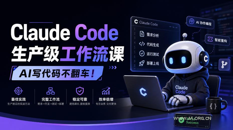 Claude Code生产级工作流课,AI写代码不翻车!【原创双语字幕】 - 小红泡 Claude Code生产级工作流课,AI写代码不翻车!【原创双语字幕】