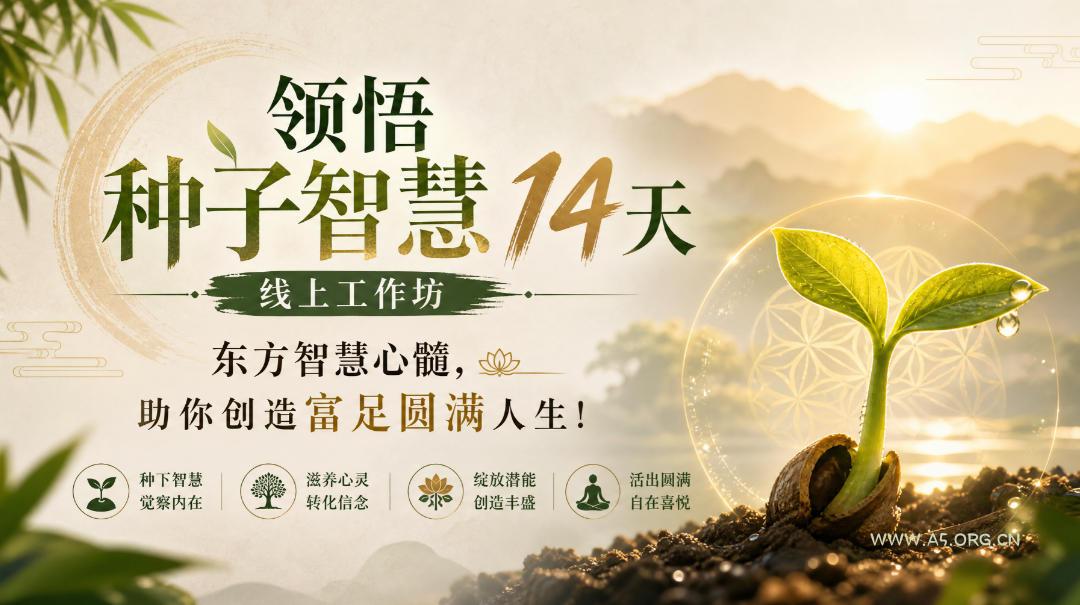 鹿大米领悟种子智慧14天线上工作坊，东方智慧心髓，助你创造富足圆满人生！