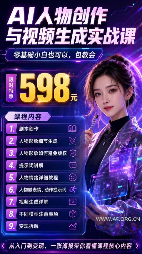 抖音5W粉丝博主的AI真人日系女孩制作教学，AI人物创作与视频生成实战课，新手也能快速起号涨粉变现（更新1002）
