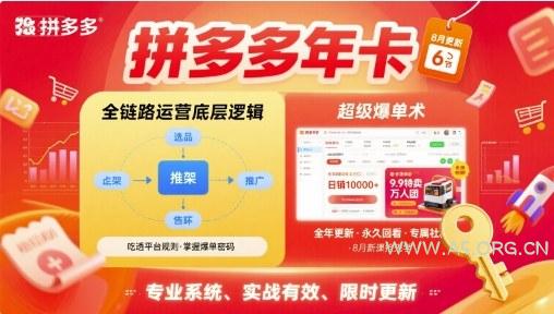 拼多多年卡，拼多多全链路运营底层逻辑，超级爆单术【更新26年10月】