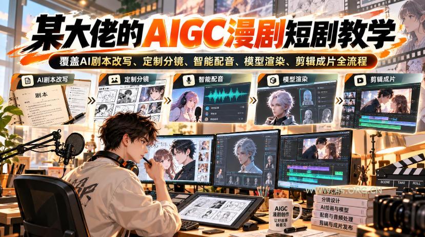 某大佬的AIGC漫剧短剧教学,覆盖AI剧本改写、定制分镜、智能配音、模型渲染、剪辑成片全流程 - 小红泡 某大佬的AIGC漫剧短剧教学,覆盖AI剧本改写、定制分镜、智能配音、模型渲染、剪辑成片全流程