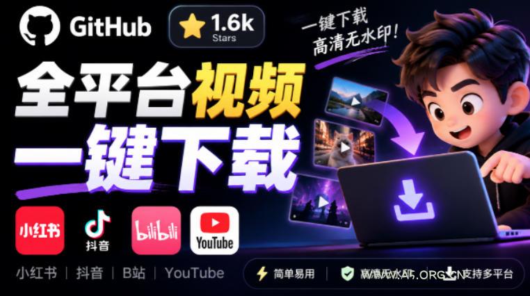 GitHub上1.6k stars开源下载器,界面清爽免费用,小红书某音B站youtube视频一键保存Videdown - 小红泡 GitHub上1.6k stars开源下载器,界面清爽免费用,小红书某音B站youtube视频一键保存Videdown