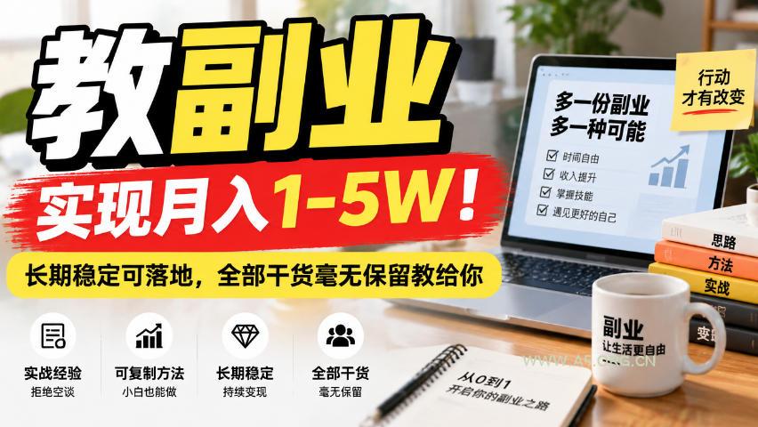 “教副业”实现月入1-5W!长期稳定可落地,全部干货毫无保留教给你【揭秘】 - 小红泡 “教副业”实现月入1-5W!长期稳定可落地,全部干货毫无保留教给你【揭秘】