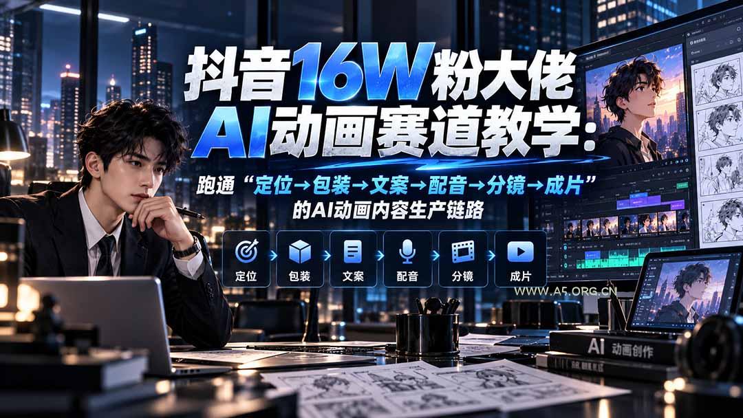 抖音16W粉大佬规则门禁AI动画赛道教学：跑通&ldquo;定位&rarr;包装&rarr;文案&rarr;配音&rarr;分镜&rarr;成片&rdquo;的AI动画内容生产链路 - 小红泡