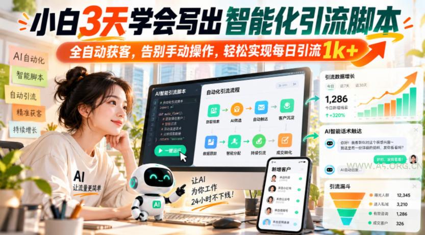 小白3天学会写出智能化引流脚本,全自动获客,告别手动操作,轻松实现每日引流1k+ - 小红泡 小白3天学会写出智能化引流脚本,全自动获客,告别手动操作,轻松实现每日引流1k+
