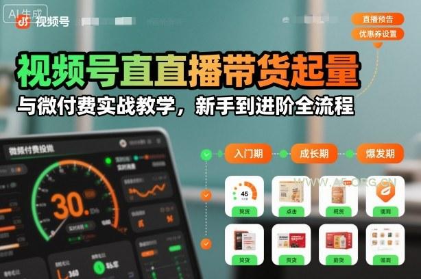视频号直播带货起量与微付费实战教学,新手到进阶全流程(更新26年10月) - 小红泡 视频号直播带货起量与微付费实战教学,新手到进阶全流程(更新26年10月)