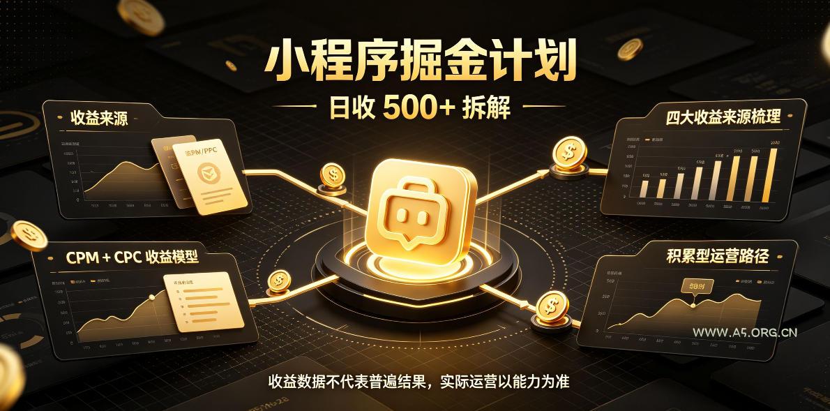小程序推广计划，日收500+，腾讯官方打款，客户留存率高，收益长期稳定【揭秘】