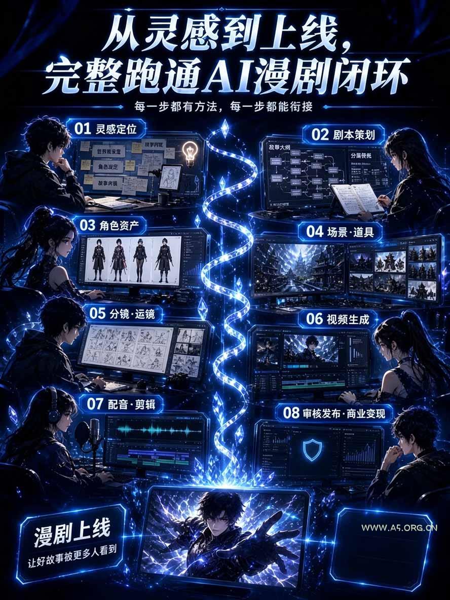 【无水印】2026AI漫剧创作与商业变现掘金营：打通选题&rarr;AI编剧&rarr;角色场景&rarr;自动分镜&rarr;视频生成&rarr;剪辑发布&rarr;运营变现 - 小红泡