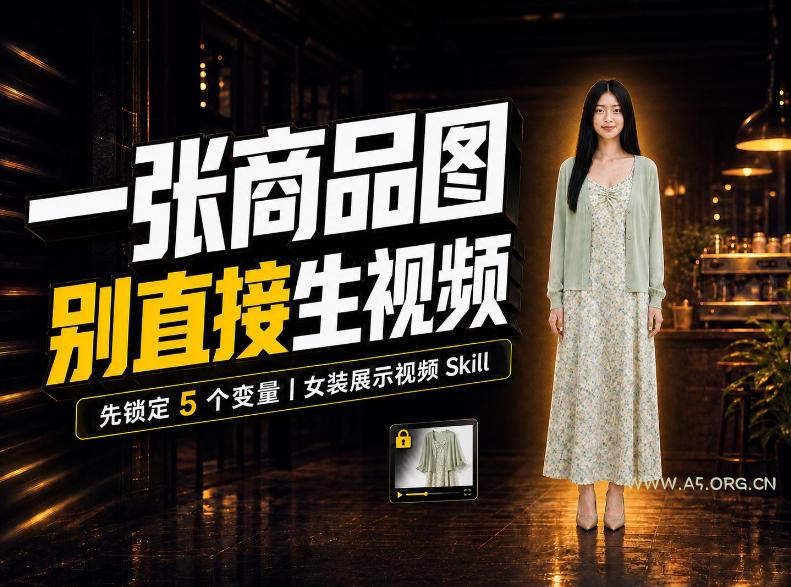 女装AI视频总翻车？问题不在提示词，女装展示视频Skill先锁定5个变量！