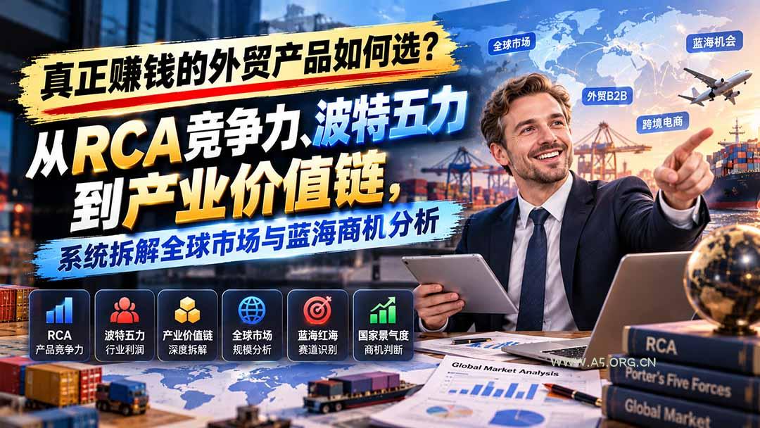 真正赚钱的外贸B2B产品如何选?从RCA竞争力、波特五力到产业价值链,系统拆解全球市场与蓝海商机分析 - 小红泡 真正赚钱的外贸B2B产品如何选?从RCA竞争力、波特五力到产业价值链,系统拆解全球市场与蓝海商机分析 - 小红泡