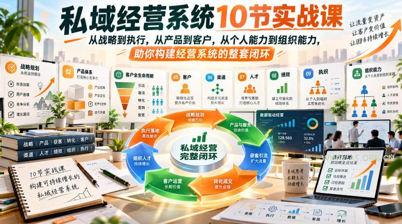 私域经营系统10节实战课,从战略到执行,从产品到客户,从个人能力到组织能力,助你构建经营系统的整套闭环 - 小红泡 私域经营系统10节实战课,从战略到执行,从产品到客户,从个人能力到组织能力,助你构建经营系统的整套闭环